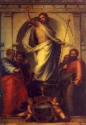 Fra Bartolommeo Resurrected Christ with Saints oil on canvas